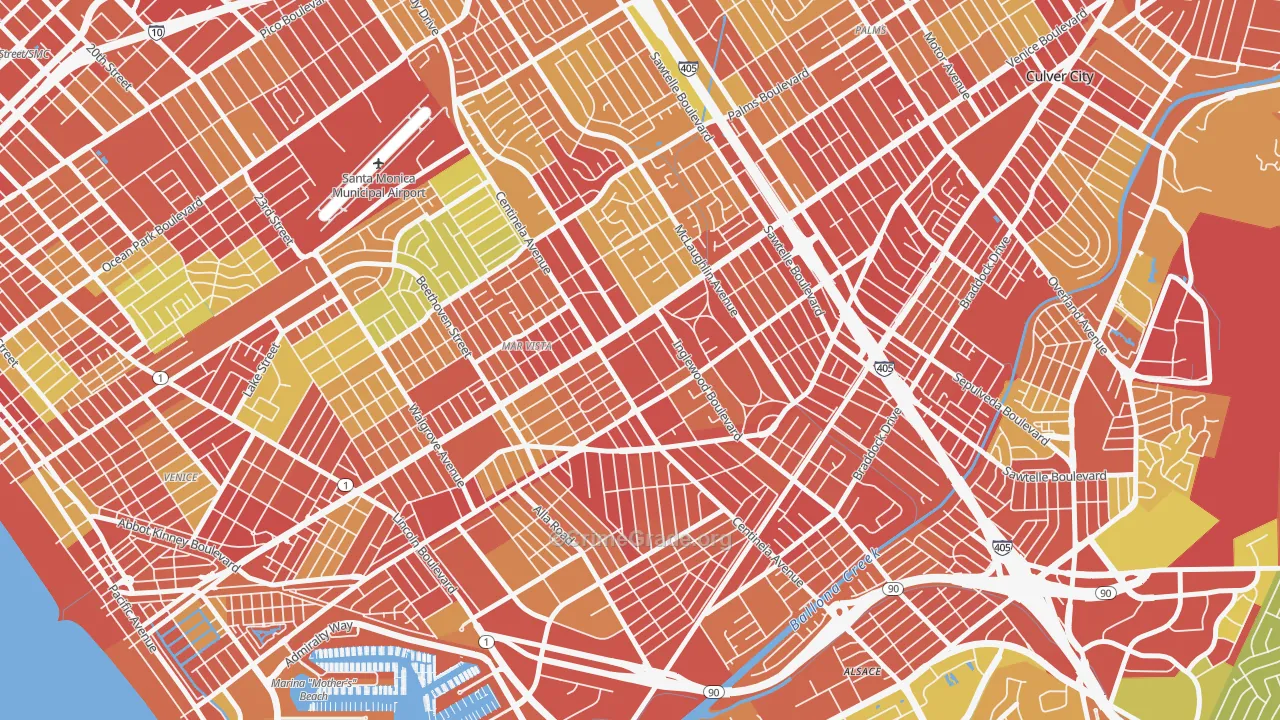 90066, CA Map of Drug-Related Crime Rates