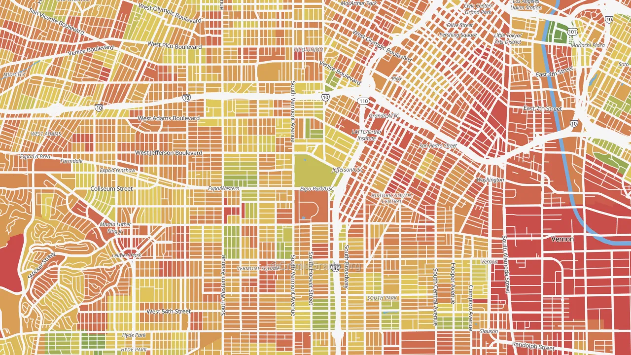 90089, CA Map of Drug-Related Crime Rates