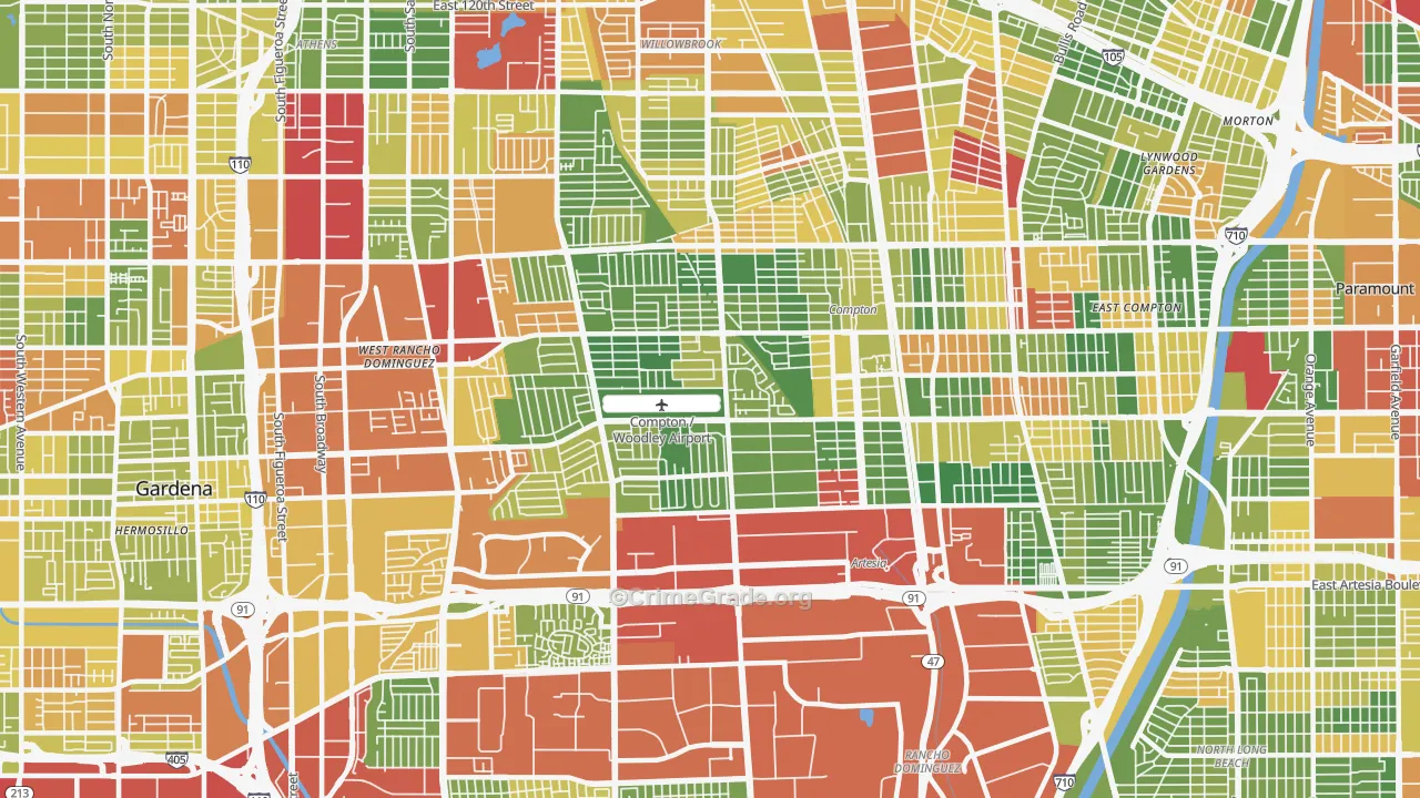 90220, CA Map of Drug-Related Crime Rates