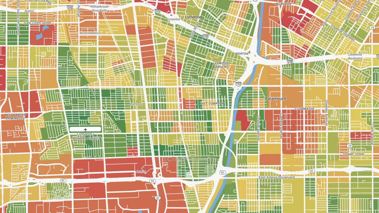 90221, CA Map of Drug-Related Crime Rates