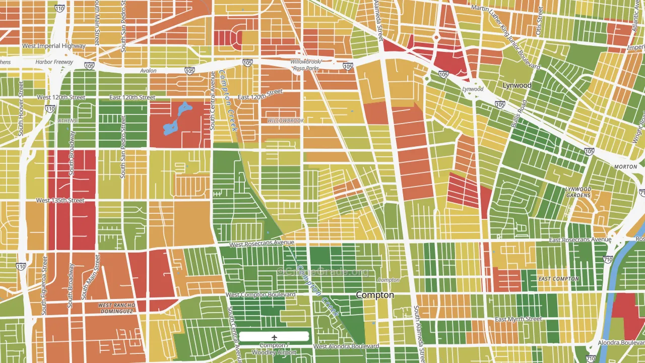 90222, CA Map of Drug-Related Crime Rates