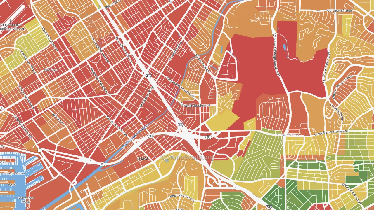 90230, CA Map of Drug-Related Crime Rates