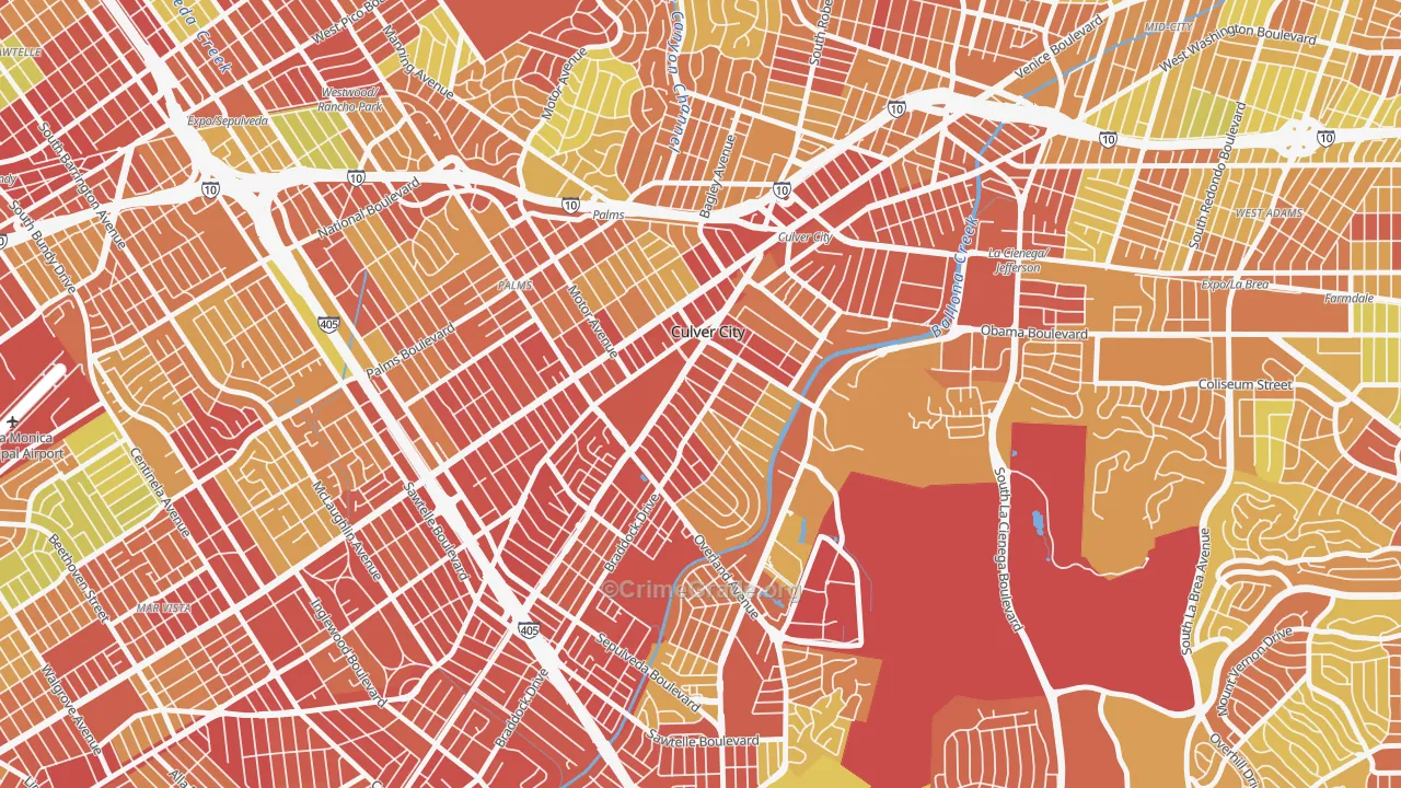 90232, CA Map of Drug-Related Crime Rates