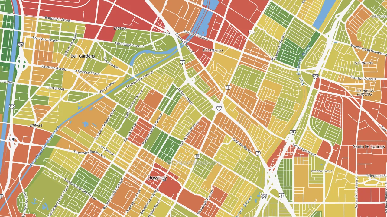 90240, CA Map of Drug-Related Crime Rates