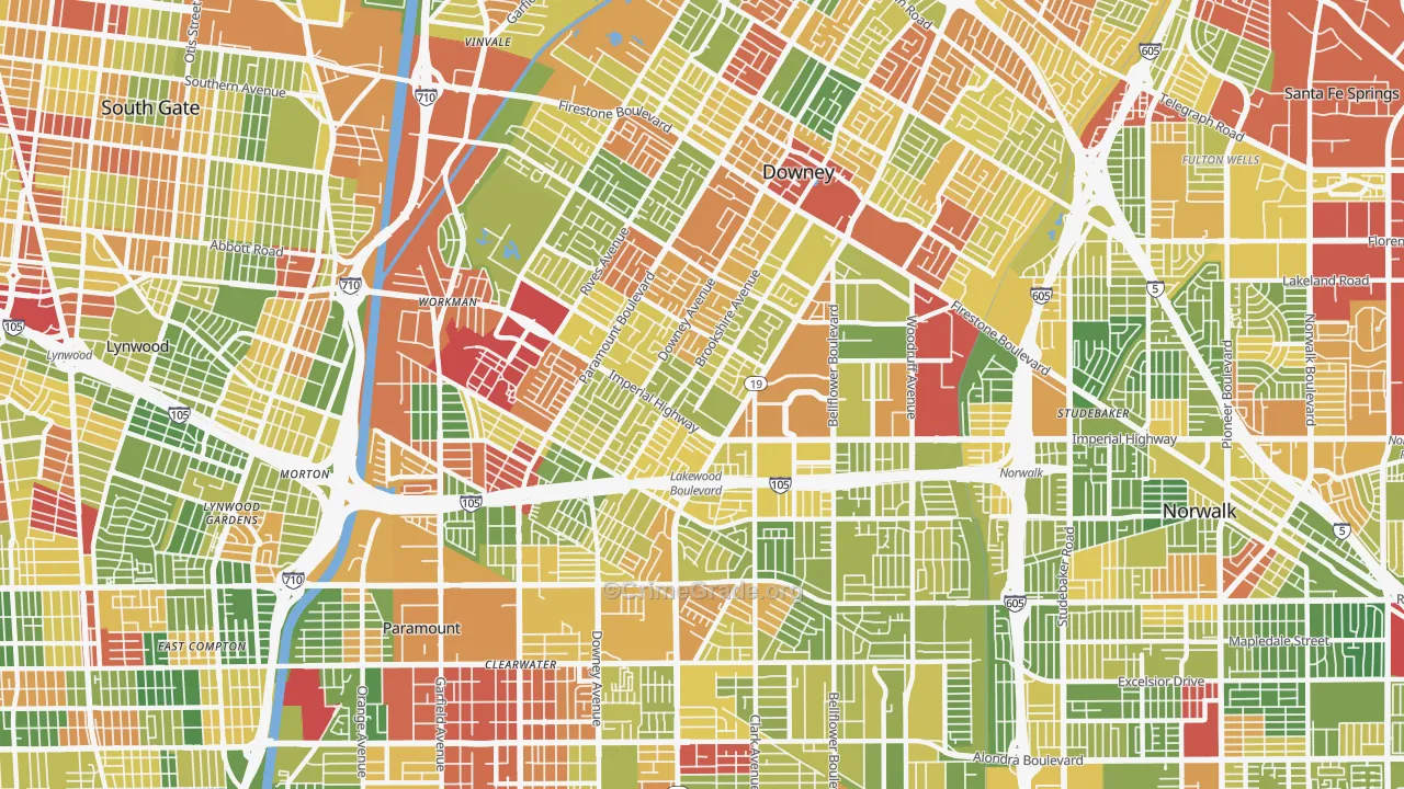90242, CA Map of Drug-Related Crime Rates