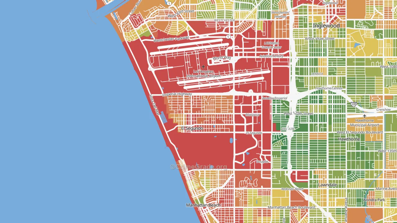 90245, CA Map of Drug-Related Crime Rates