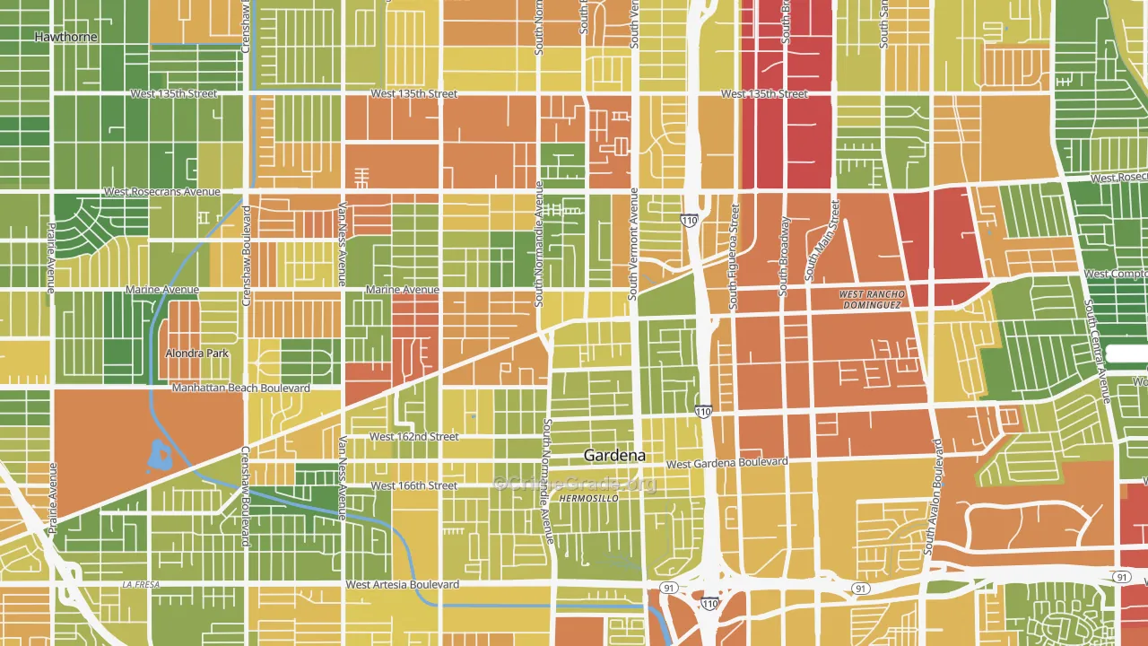 90247, CA Map of Drug-Related Crime Rates