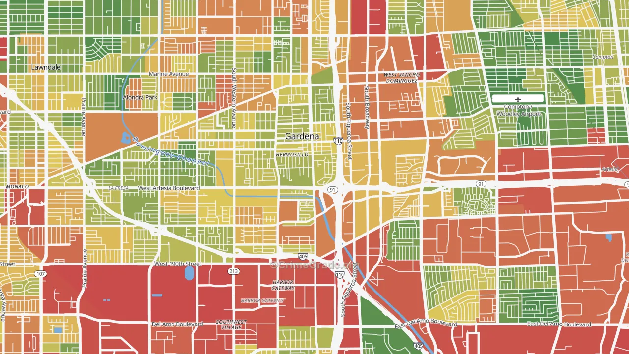 90248, CA Map of Drug-Related Crime Rates