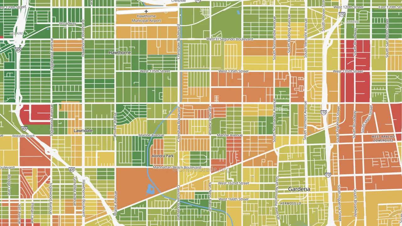 90249, CA Map of Drug-Related Crime Rates