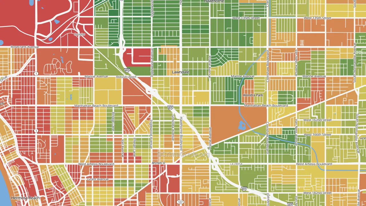 90260, CA Map of Drug-Related Crime Rates