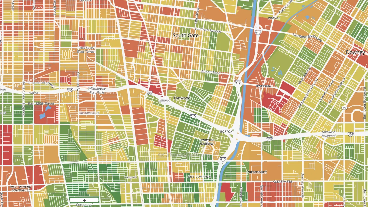 90262, CA Map of Drug-Related Crime Rates