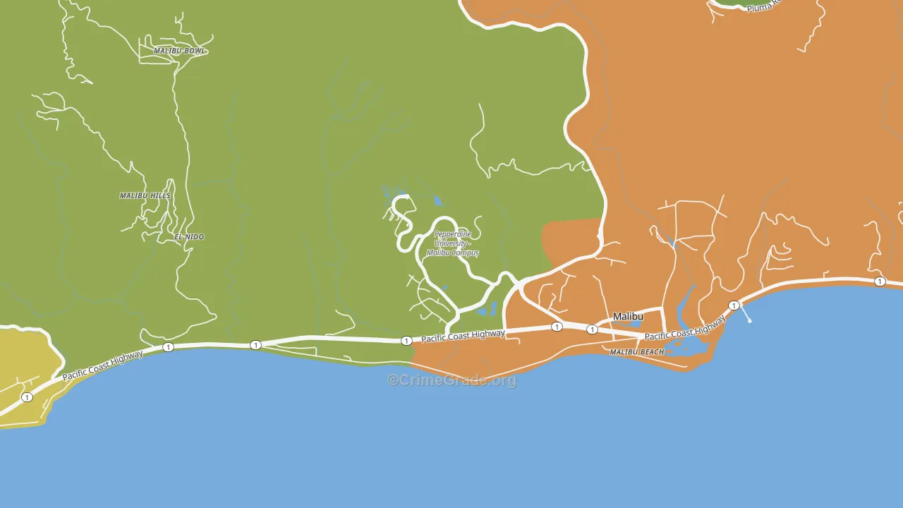 90263, CA Map of Drug-Related Crime Rates