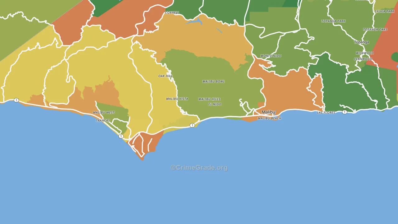 90265, CA Map of Drug-Related Crime Rates