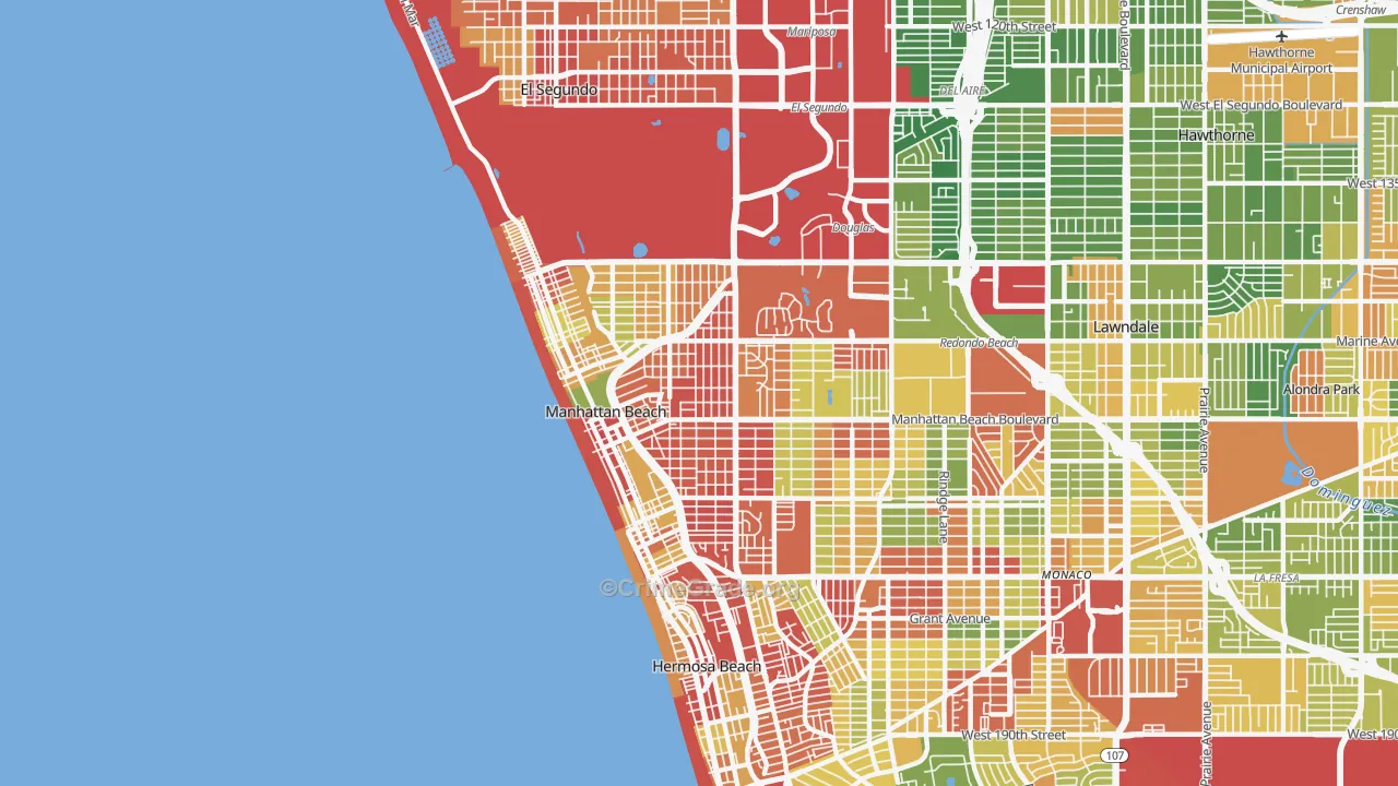 90266, CA Map of Drug-Related Crime Rates