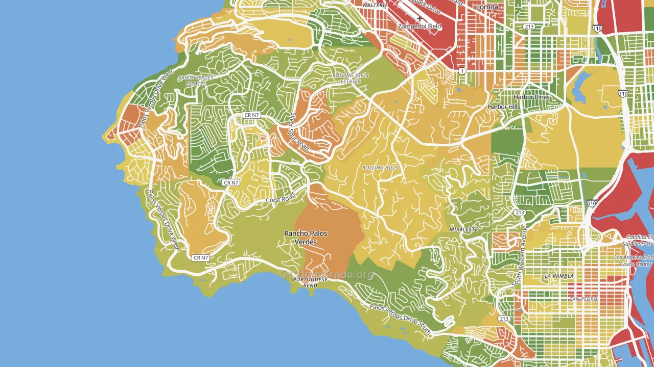 90275, CA Map of Drug-Related Crime Rates