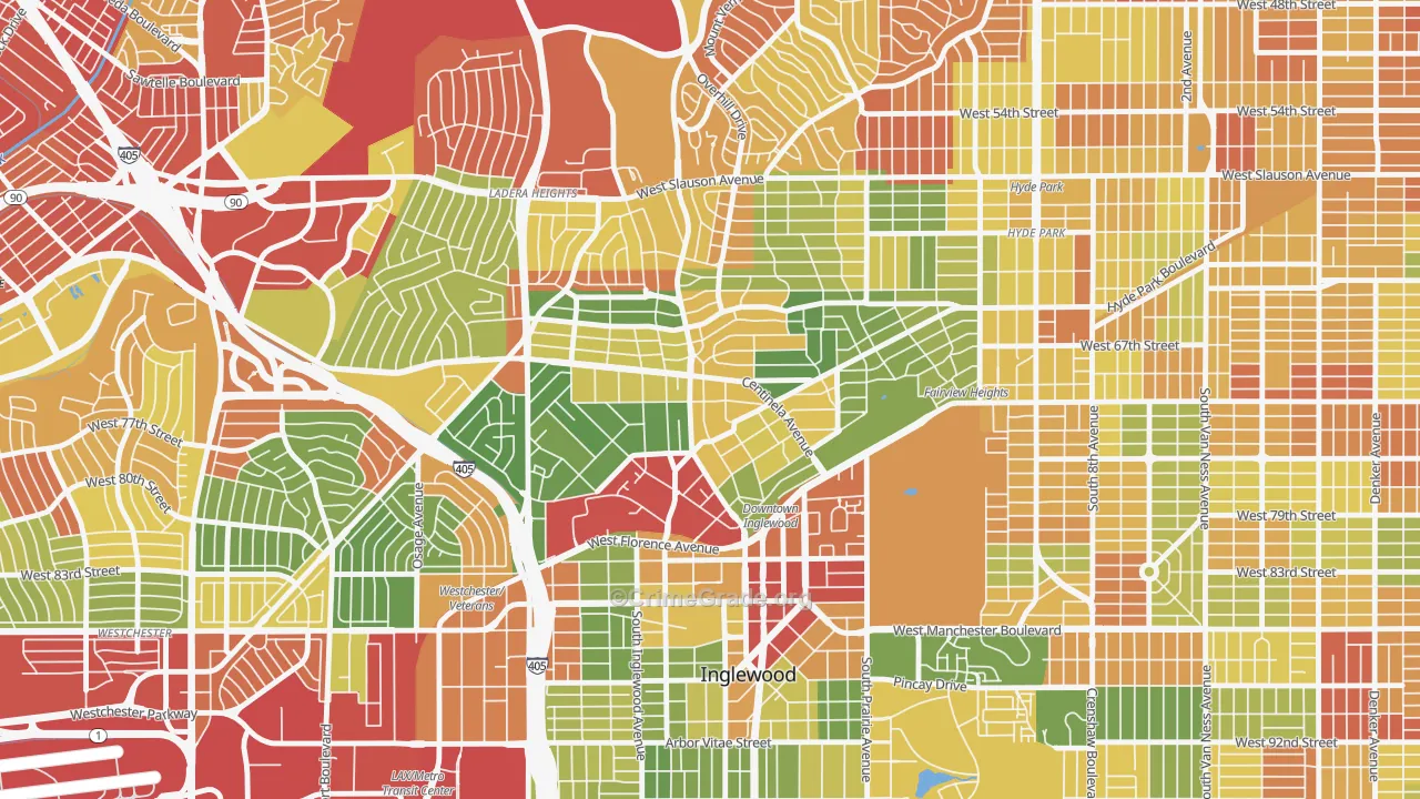 90302, CA Map of Drug-Related Crime Rates