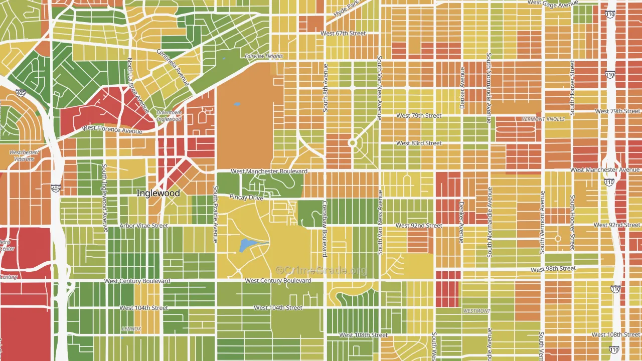 90305, CA Map of Drug-Related Crime Rates