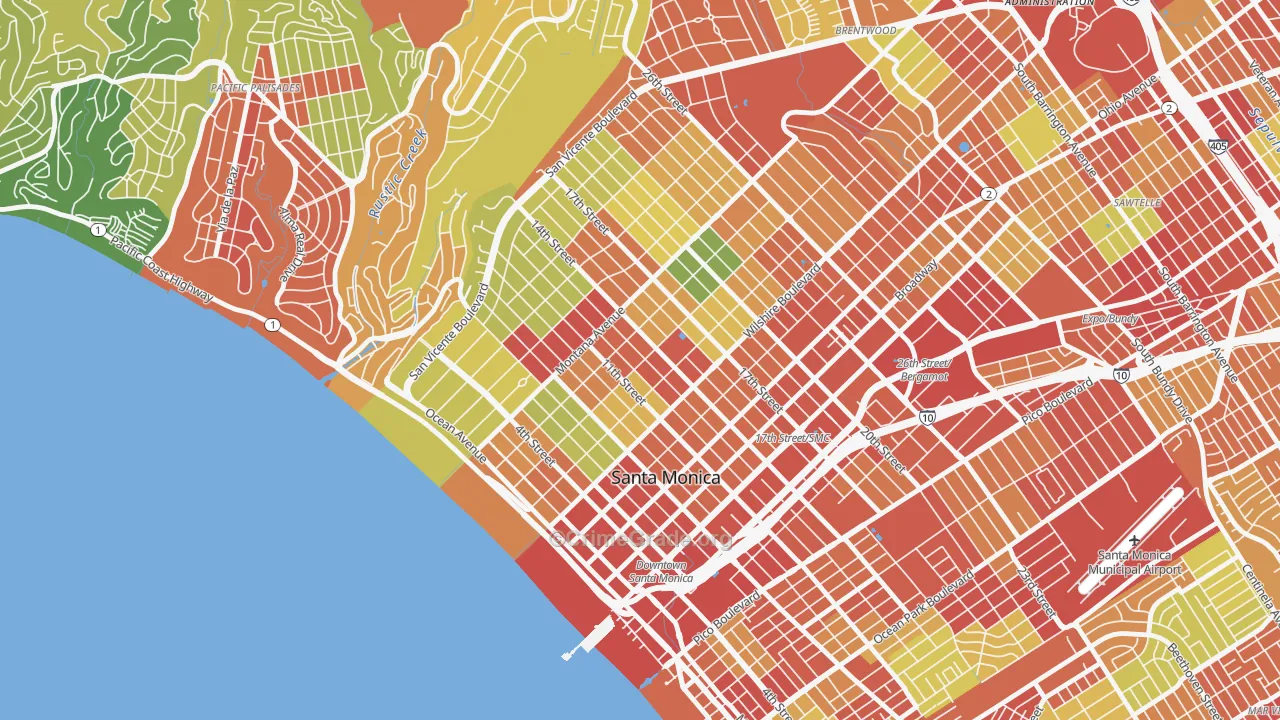 90403, CA Map of Drug-Related Crime Rates
