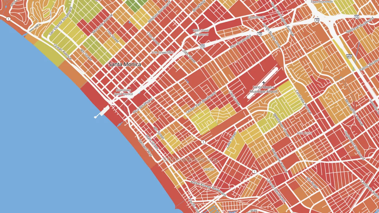 90405, CA Map of Drug-Related Crime Rates