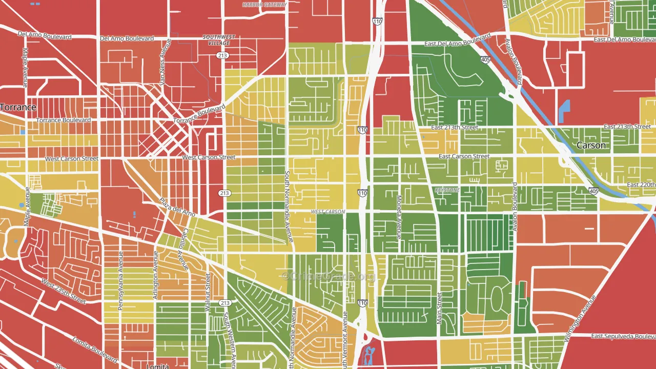 90502, CA Map of Drug-Related Crime Rates