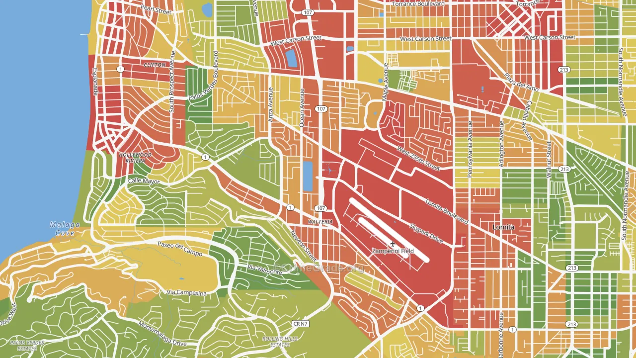 90505, CA Map of Drug-Related Crime Rates