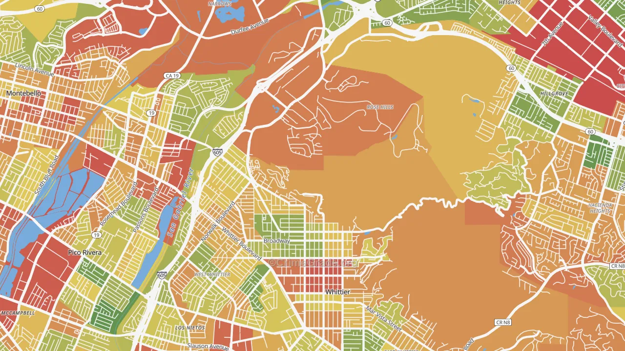 90601, CA Map of Drug-Related Crime Rates