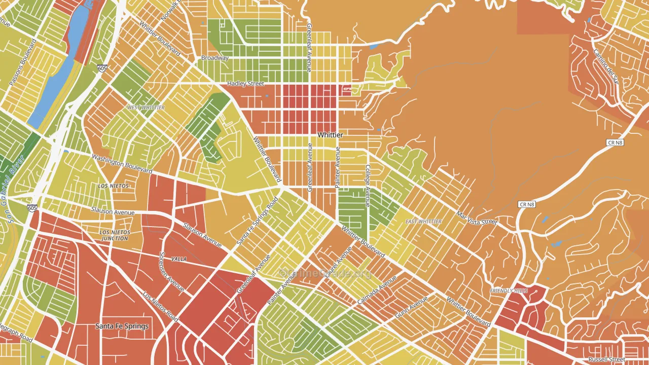 90602, CA Map of Drug-Related Crime Rates
