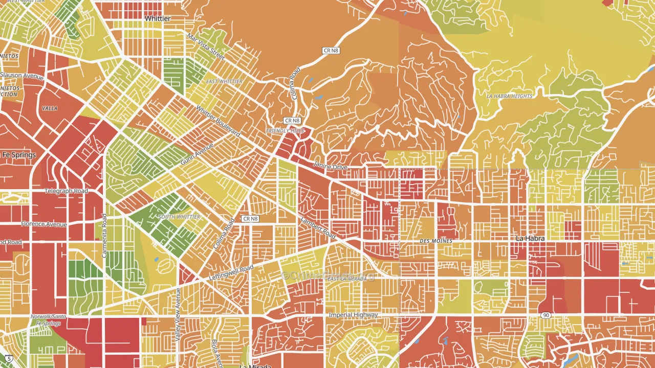 90603, CA Map of Drug-Related Crime Rates