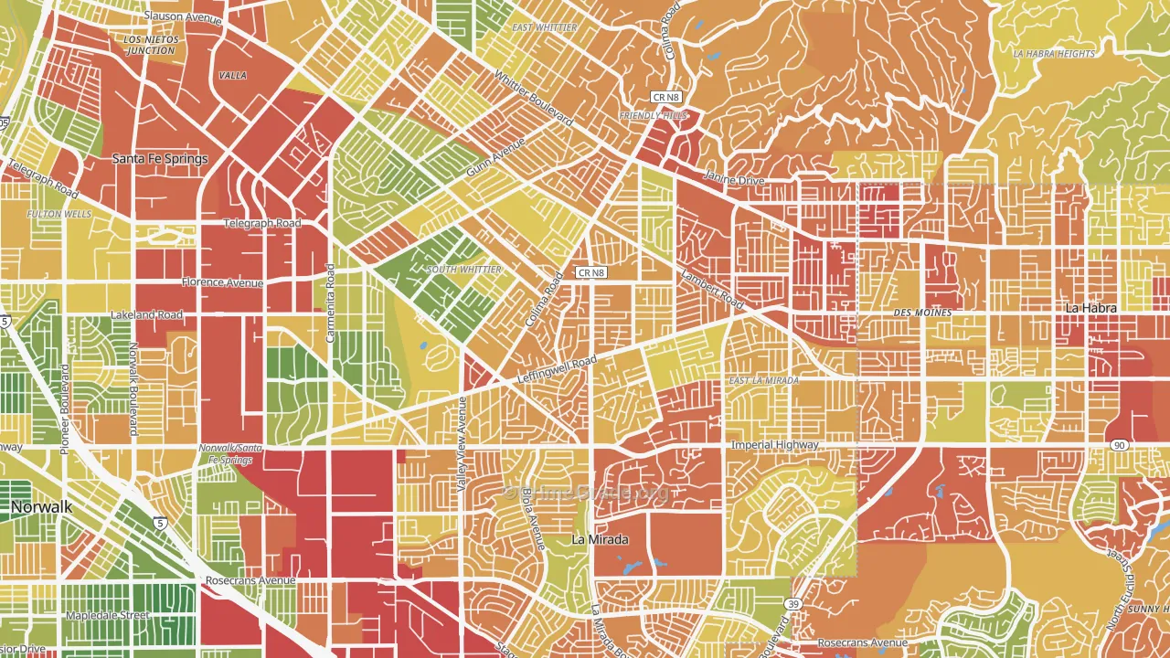 90604, CA Map of Drug-Related Crime Rates