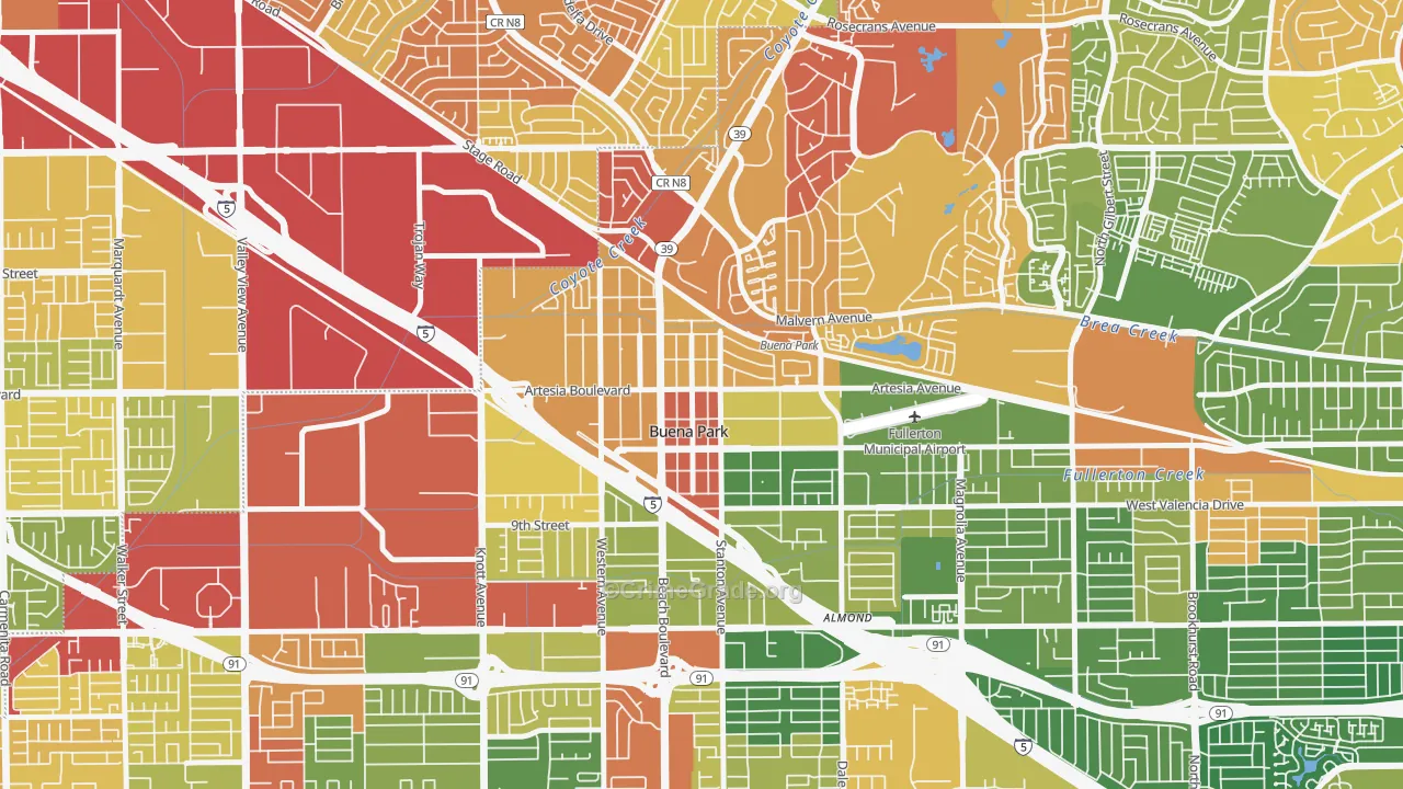 90621, CA Map of Drug-Related Crime Rates