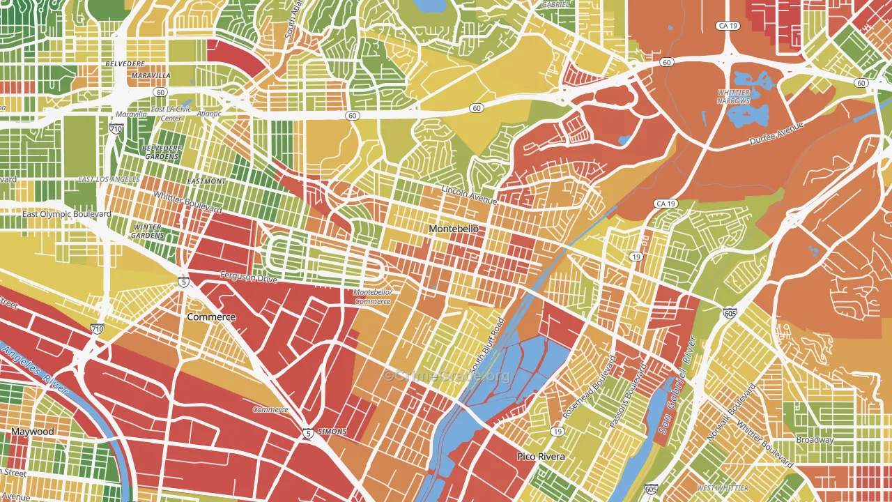 90640, CA Map of Drug-Related Crime Rates