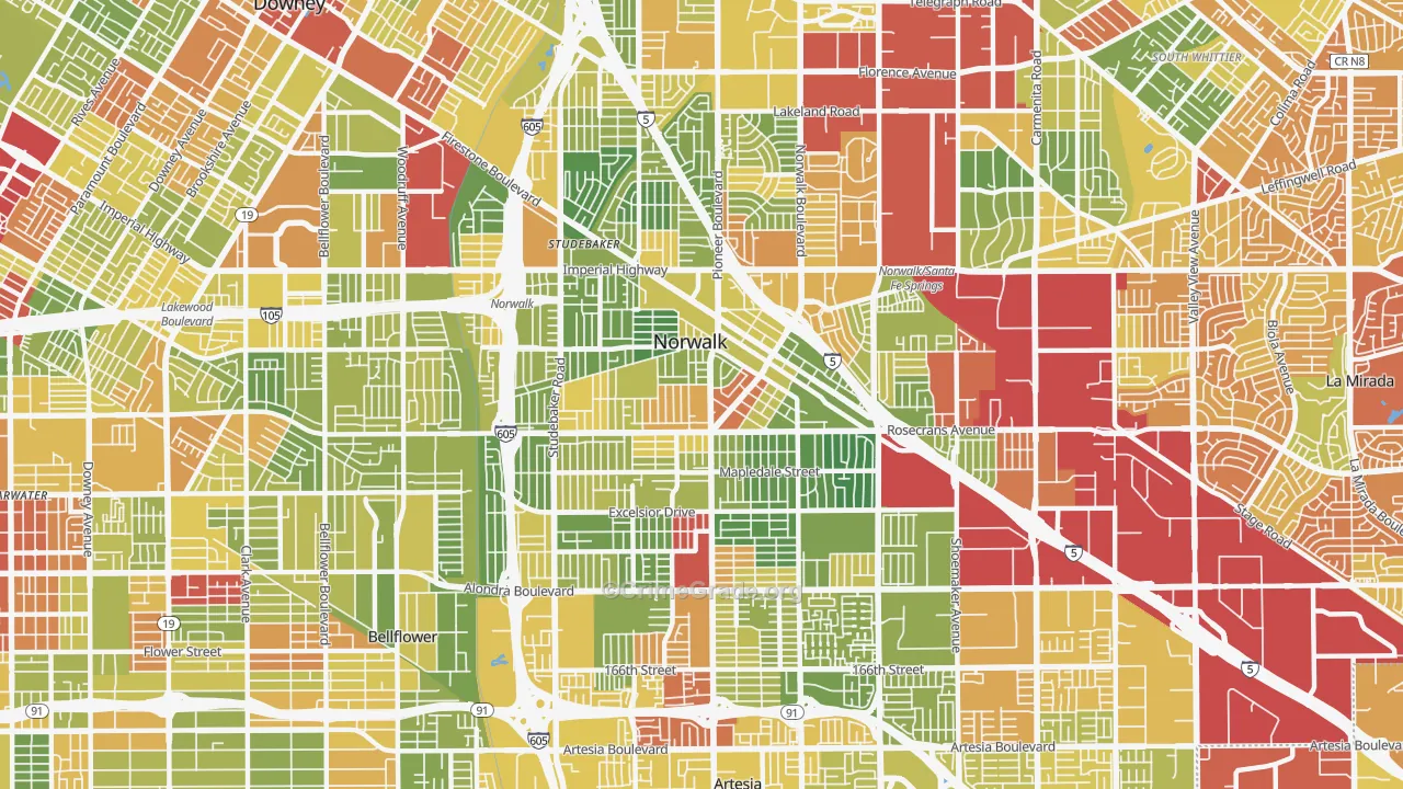 90650, CA Map of Drug-Related Crime Rates