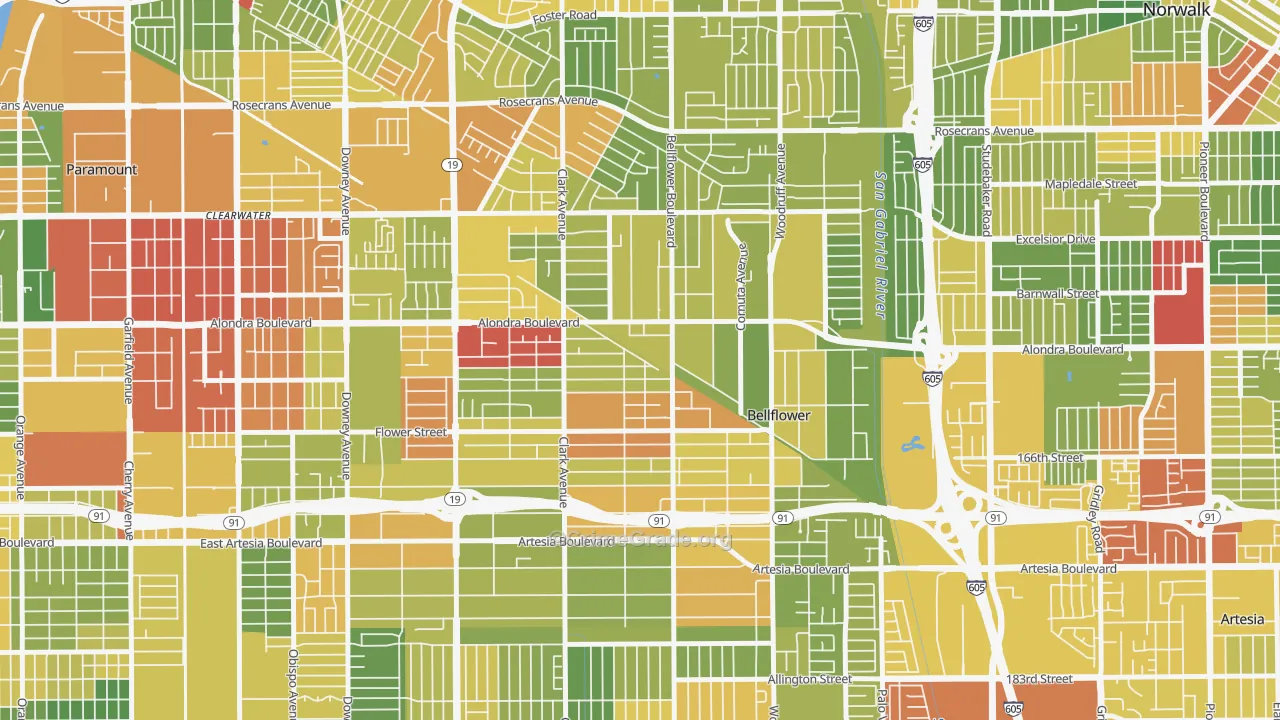 90706, CA Map of Drug-Related Crime Rates