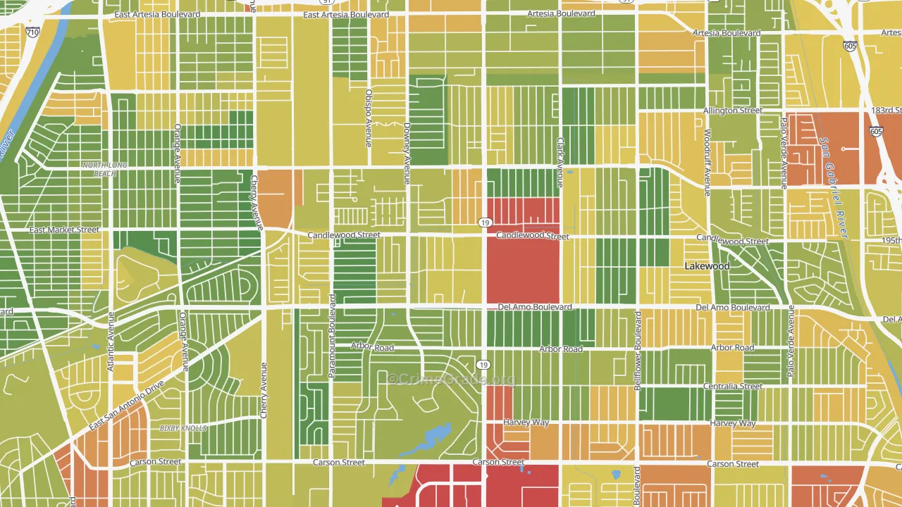 90712, CA Map of Drug-Related Crime Rates