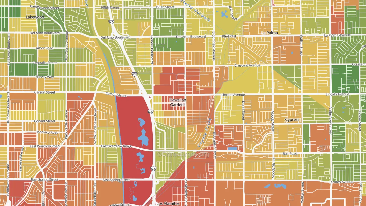 90716, CA Map of Drug-Related Crime Rates