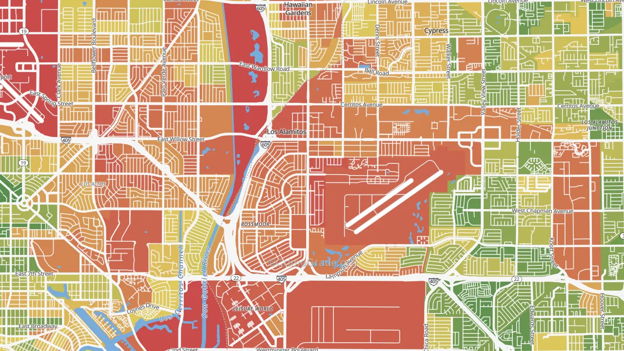 90720, CA Map of Drug-Related Crime Rates