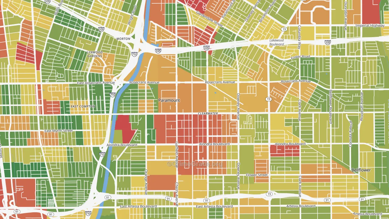 90723, CA Map of Drug-Related Crime Rates