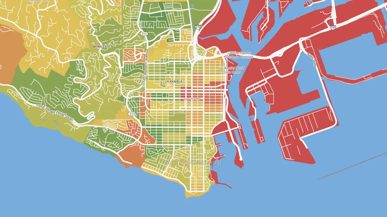 90731, CA Map of Drug-Related Crime Rates