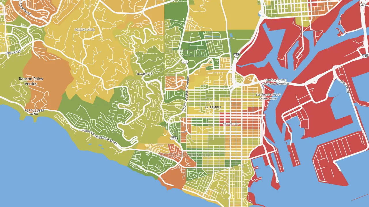 90732, CA Map of Drug-Related Crime Rates