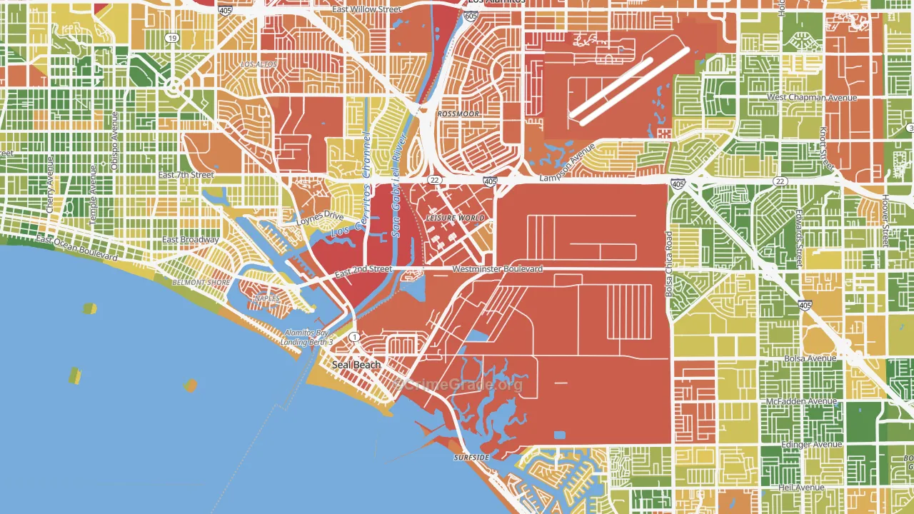 90740, CA Map of Drug-Related Crime Rates