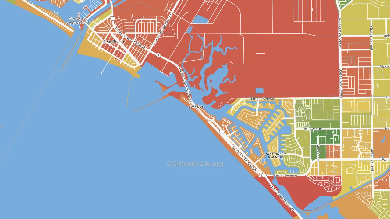 90743, CA Map of Drug-Related Crime Rates