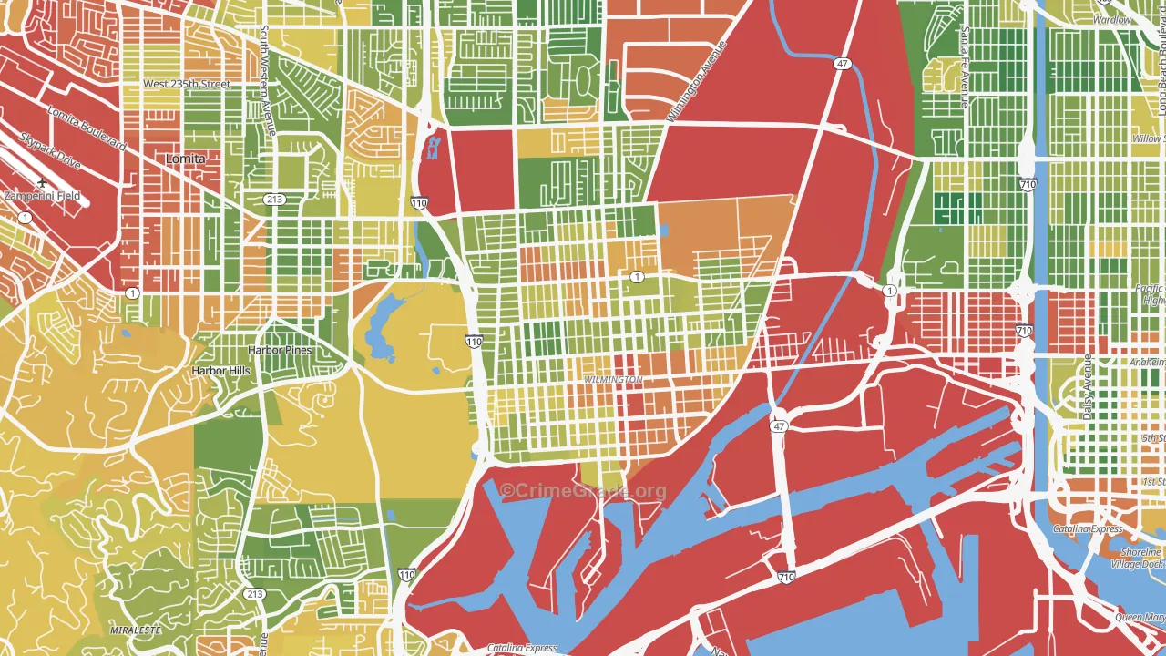 90744, CA Map of Drug-Related Crime Rates