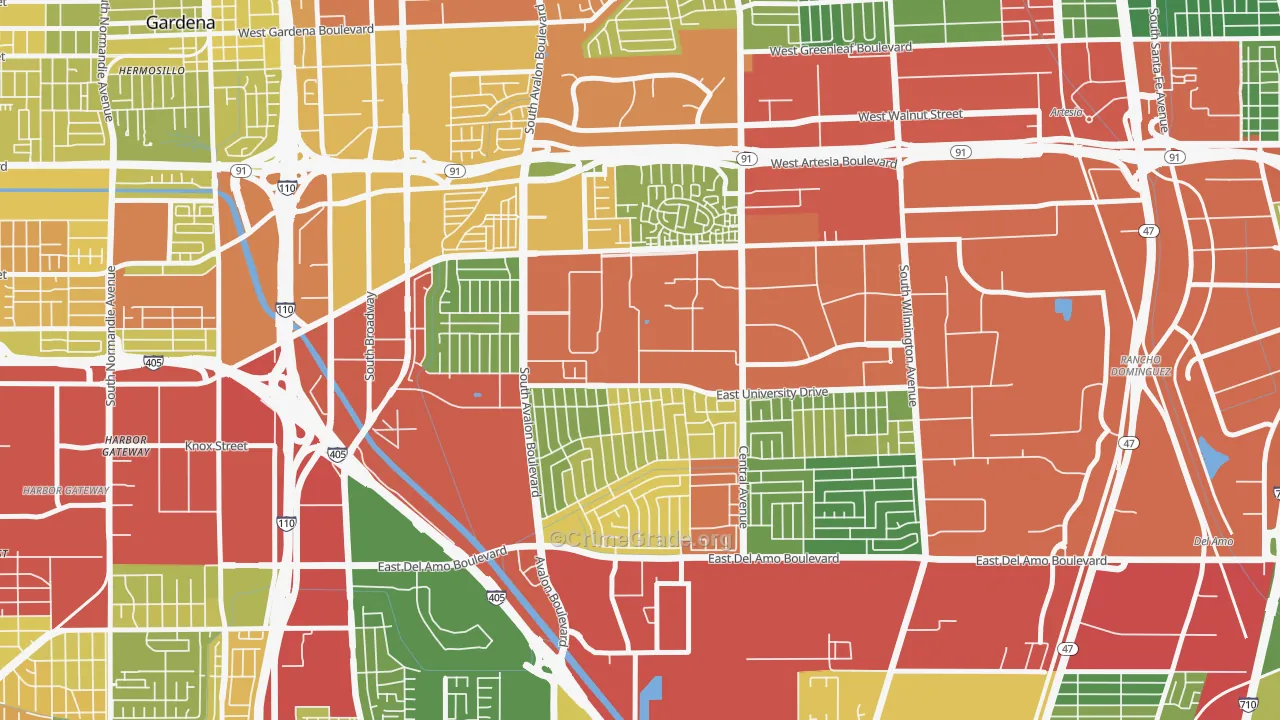 90746, CA Map of Drug-Related Crime Rates