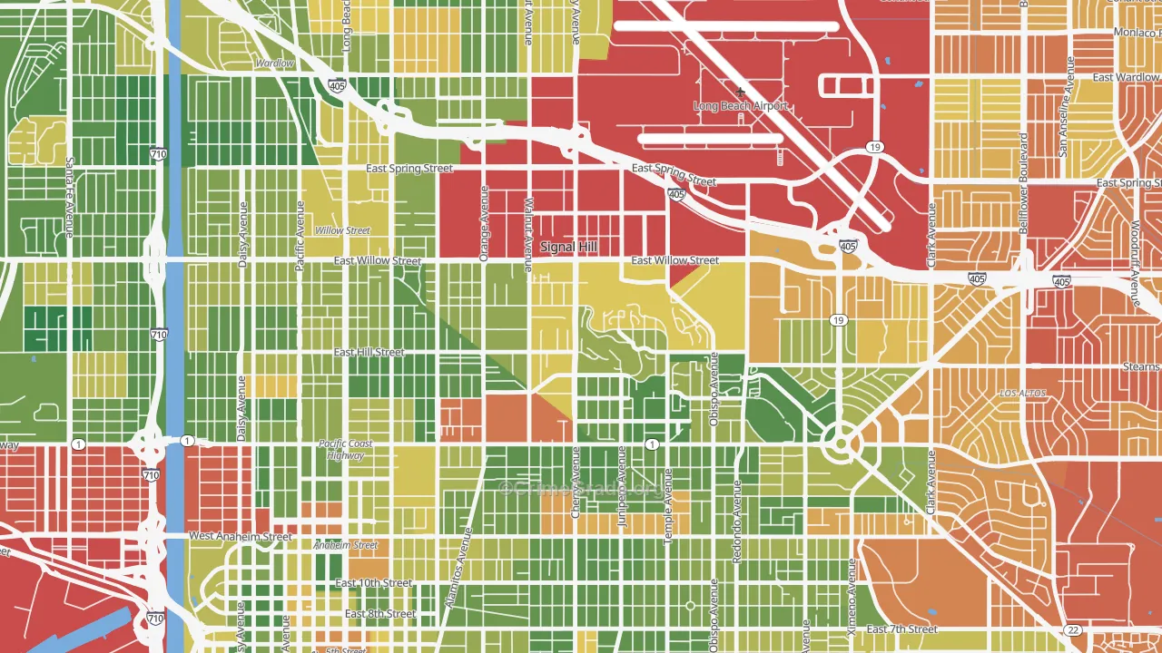 90755, CA Map of Drug-Related Crime Rates
