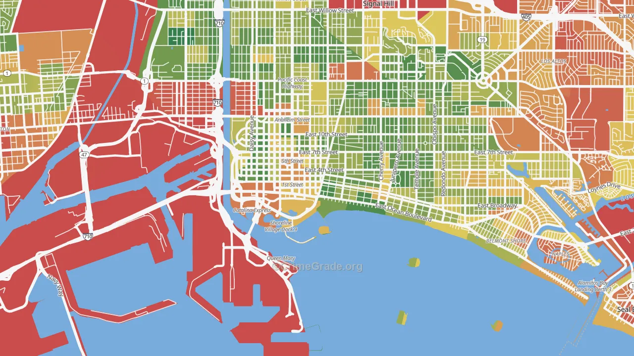 90802, CA Map of Drug-Related Crime Rates