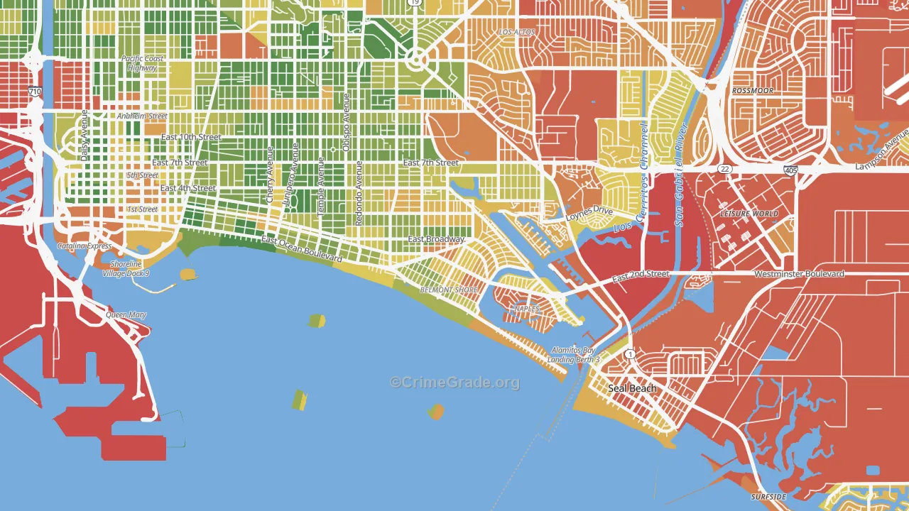 90803, CA Map of Drug-Related Crime Rates