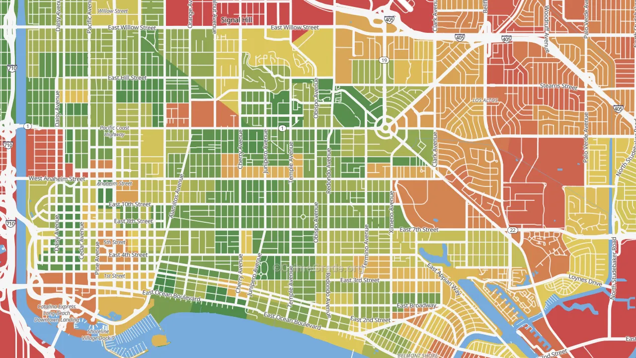 90804, CA Map of Drug-Related Crime Rates