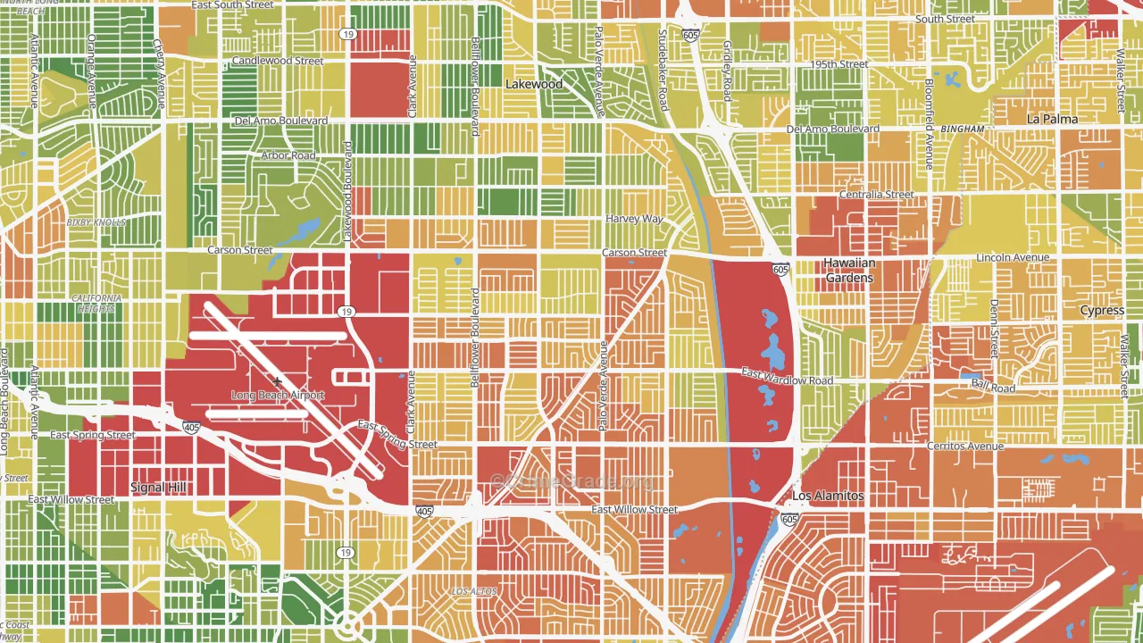 90808, CA Map of Drug-Related Crime Rates