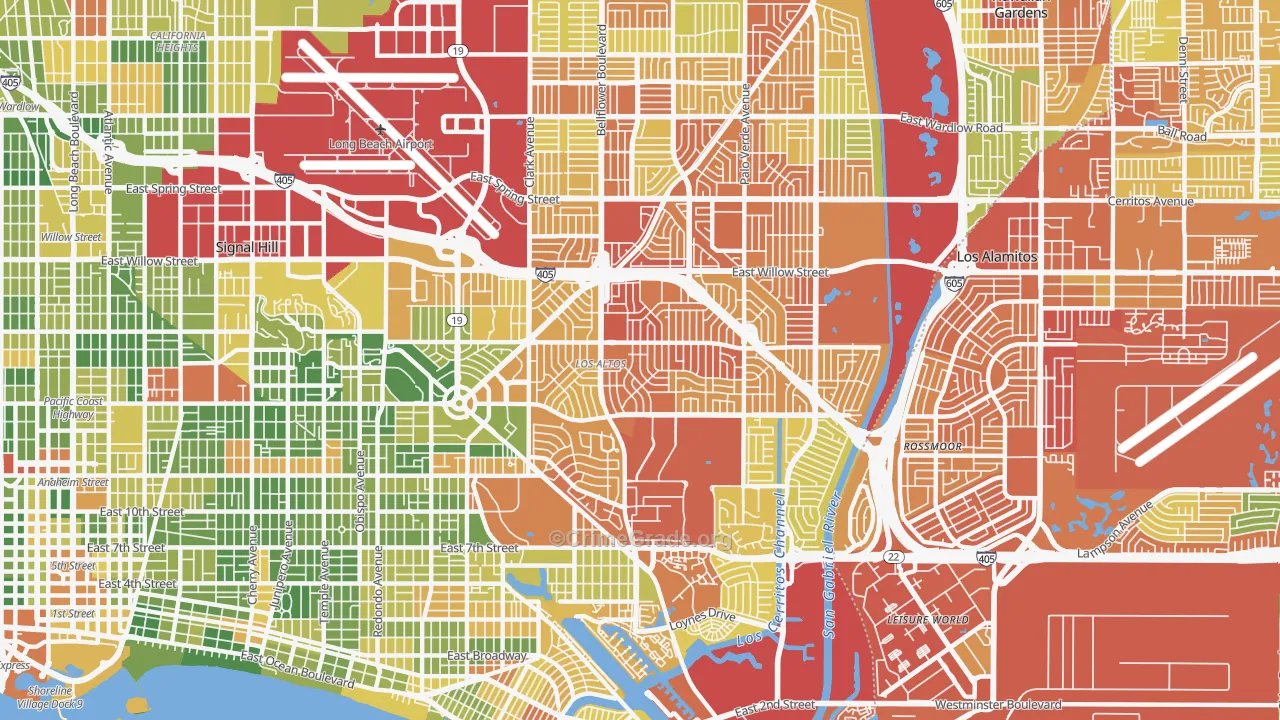 90815, CA Map of Drug-Related Crime Rates
