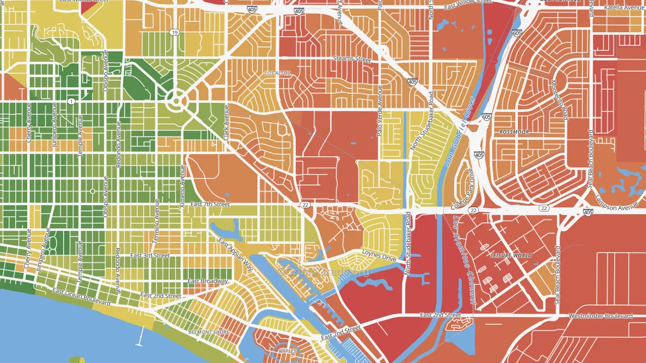 90822, CA Map of Drug-Related Crime Rates